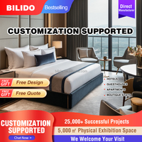 Modernes Holzpaneel-Schlafzimmermöbel-Set für Villen, Einzelbett und TV-Schrank, für Standard-Hotel- und Apartmentzimmer-Kombinationsmöbel