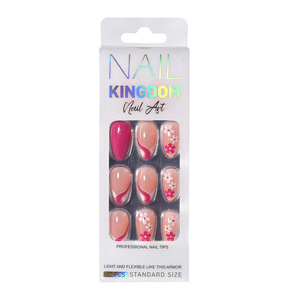Nouvelles Faux <span class=keywords><strong>Ongles</strong></span> à Presser 24 pièces en Gros, French Coloré à Motifs Floraux, Acrylique de Haute Qualité, Couverture Complète, Forme Amande - Product Image 5