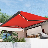 Auvent rétractable en aluminium, cassette complète, pare-soleil électrique, auvent extérieur pour maison, auvent en tissu pour porte d'entrée, auvent de protection