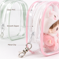 Sac à dos Ita transparent en PVC pour poupées, mini sac de présentation pour maquillage, pochette de transport pour jouets en peluche, avec fermeture éclair, cadeau personnalisé OEM, vente en gros