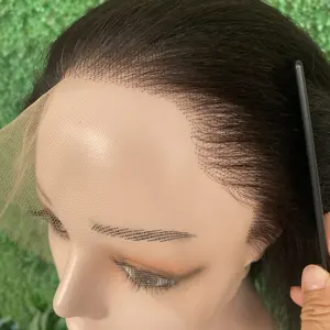 Pelucas de encaje completo Yaki recto HD 100% cabello humano HD peluca Frontal de encaje pelucas trenzadas cortas