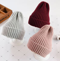 Invierno recién nacido prendas de punto niño niña cálido color sólido sombrero infantil accesorios de punto moda 100% algodón bebé sombrero de punto