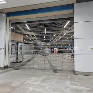 स्टेनलेस स्टील खोखले ग्रिड सुरक्षा मॉल के लिए केंद्रीय मोटर रोलिंग दरवाजा