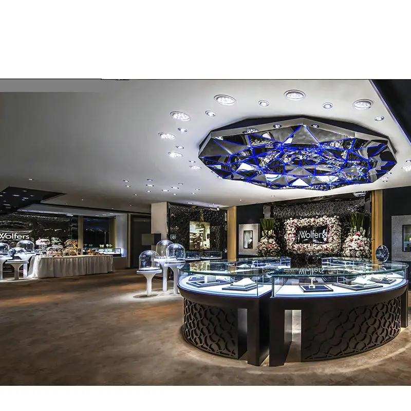 Low Price Customized Glass Shop Jewellery Showroom Designs Fully Assembled Versatile Showroom Display Case Jewelry Showcases