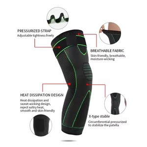 ニットナイロン圧縮スリーブ脚用ウォーマー弾性膝サポート圧力包帯付き - Product Image 4