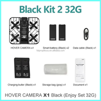 Kit HOVERAir X1 Caméra autonome, drone de poche, capture vidéo HDR, décollage de la paume de la main, combo avec 2 batteries et 1 hub de charge