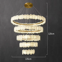 Luminaires suspendus en cascade irréguliers à 5 niveaux en albâtre naturel, style nordique moderne espagnol, minimalistes et artistiques, pour salon et villa