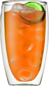 Ensemble de 2 verres en <span class=keywords><strong>verre</strong></span> borosilicate à <span class=keywords><strong>double</strong></span> <span class=keywords><strong>paroi</strong></span> <span class=keywords><strong>Bodum</strong></span> Pavina de 15 oz, résistants à la chaleur, transparents, lavables au lave-vaisselle, isolés - Product Image 4