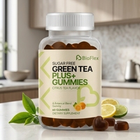 Gummies au thé vert sans sucre 500mg équivalent 60 unités saveur thé aux agrumes antioxydant complément alimentaire OEM ODM marque privée