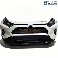 Kit de carrocería delantera de segunda mano de fábrica original para Toyota RAV4, conjunto de parachoques delantero, radiador Geshan, faros LED, labio delantero, capó