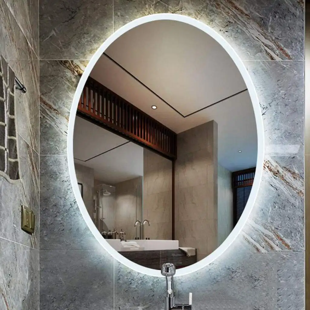 Miroir ovale intelligent avec haut-parleur Led, décoration pour la maison, miroir léger et bon marché pour le bain