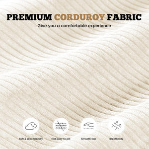 Sofá Cama Seccional Moderno de Corduroy Extra Grande con Cojines Desmontables y Gruesos de Esponja para Sala de Estar Amplia - Product Image 2