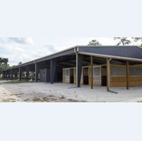 Bâtiment équestre préfabriqué en acier, arène d'équitation en métal, étable en structure légère en acier pour la construction agricole