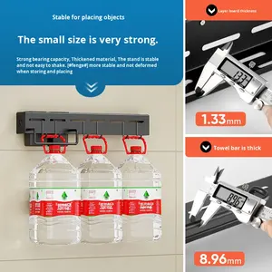 رف متعدد الوظائف للعيدان/الملاعق مثبت على الحائط من الفولاذ الكربوني، تخزين مطبخي عصري ومستدام، بيع مباشر من المصنع - Product Image 2