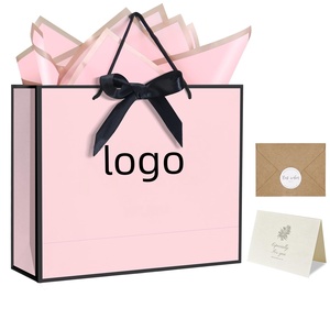 Bolsas de Regalo Rosas Personalizadas de Lujo para Ropa, Bolsas de Papel para Compras con Asas para Ropa - Product Image 1