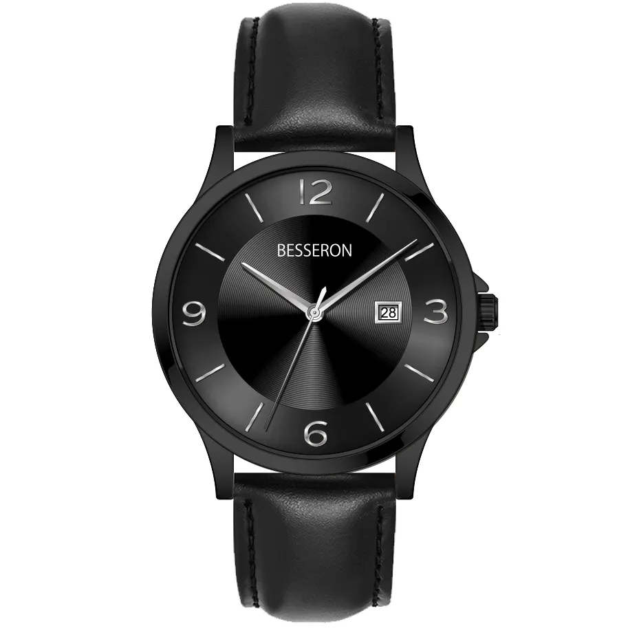 Besseron नई डिजाइन व्यक्तिगत पुरुष घड़ी सबसे अच्छा स्टेनलेस स्टील बैंड पानी प्रतिरोधी ऑटो तारीख सरल घड़ी