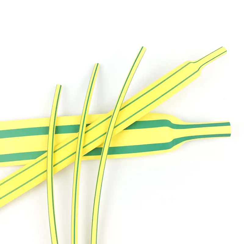 Cable Insulation Sleeve Yellow Green polyolefin material Heat shrink Tubing For Earth Wire