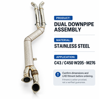 Système d'échappement en acier inoxydable avec double collecteur et bouclier thermique pour Mercedes-Benz C43 AMG C450 W205