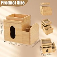 Boîte à mouchoirs en bois en gros avec plateau de rangement, support à mouchoirs en bambou avec organisateur de télécommandes et de maquillage
