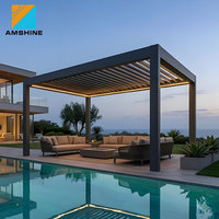 Pérgola Bioclimática de Aluminio con Control Inteligente, Sistema de Techo para Patio Exterior Impermeable, Diseño Moderno para Jardín