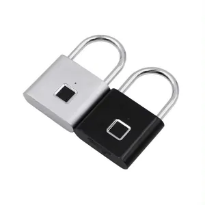 Waterproof Anti-theft Smart Padlock Manufacturers Security Alarm Padlock Tuya Fingerprint Padlock With Usb Charging Interface
