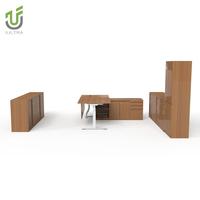 Bureau réglable à double moteur électrique en forme de L moderne IULTRA Surface spacieuse avec œillets de câble Centre de commande noir pour les jeux