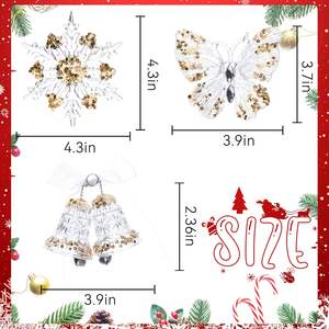 Arbre de Noël de luxe paillettes paillettes arbre décoration arbre de Noël suspendus ornements décorations - Product Image 2