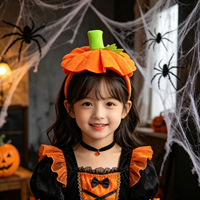 Ikat Rambut Labu Halloween Hiasan Kepala Pesta Liburan Anak-anak Hiasan Kepala Labu Stereoskopis Halloween Alat Peraga Dekorasi Halloween