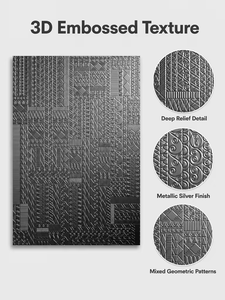 Panneau mural décoratif en bois massif sculpté en 3D sur mesure, revêtement mural en bois texturé, motif totem, fond mural pour hall d'hôtel - Product Image 3