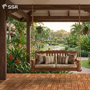 Losetas de Madera de Acacia Dorada de 12 Listones para Terraza, Losetas de Madera Entrelazadas para Exteriores, Tablas de Madera para Patio, Resistentes al Agua - Product Image 5