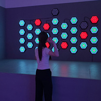 Lumière murale interactive Pixfi Games Active Game Wall Light & LED Floor Activate Arena LED Interactive Light pour salle de jeux