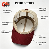Casquette Trucker 5 Panneaux Personnalisable avec Logo d'Usine, Maille Unie, Fermeture Snapback Ajustable, Respirante, Visière Courbée pour l'Été