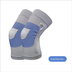 Genouillère Élastique Gris Bleu Color Block pour Hommes – Soutien de Compression pour Yoga, Course à Pied, Cyclisme et Récupération - Product Image 4