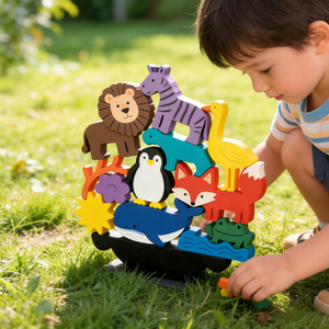 Service d'impression personnalisée, jeux d'équilibre en bois écologiques et mignons sur le thème des animaux, avec boîte cadeau rigide personnalisée. - Product Image 3