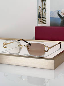 نظارات شمسية بدون إطار من العلامة التجارية الفاخرة بتصميم أنيق <span class=keywords><strong>UV400</strong></span> نظارات بإطار مربع عالي الجودة للرجال والنساء عصرية مضادة للإشعاع - Product Image 5