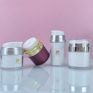 Factory Price 15ml 30ml 50ml 100g Acrylic Lotion Luxury White Serum Matte PP Silver <b>Pump</b> Airless Jar Airless <b>Pump</b> <b>Bottle</b> - Product Image 5