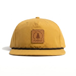 Gorra de Golf de Nylon de 5 Paneles con Cierre a Presión, Personalizada con Logotipo en Parche de Cuero y Cuerda, de Alta Calidad, Sin Estructura - Product Image 3