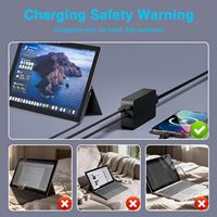 Chargeur 127W pour Microsoft Surface Book 3 Compatible avec Surface Book 2, Adaptateur secteur pour Windows Surface Pro/Ordinateur portable