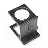 Loupe pliante en métal pour tester le lin, compteur de fils de tissu, lampe, loupe 8X avec échelle pour la lecture