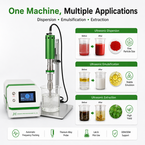 Sonda homogeneizadora ultrasónica de 1000W Mezcladores de alimentos Máquina de ultrasonido de aceite Mezclador portátil con soporte eléctrico - Product Image 2