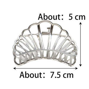 Pinces à cheveux en métal moyen doré griffe à cheveux festonnée 7.5 cm pinces à placage foudre pinces à cheveux tempérament pour filles - Product Image 6