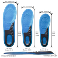 Semelle intérieure de baskets en gel super doux pour la course à pied au basket semelles intérieures anatomiques en silicone TPE pour chaussures de sport semelles confortables