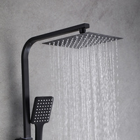 Ensemble de robinetterie de douche thermostatique pour salle de bain en laiton noir, avec bec de baignoire et mitigeur de baignoire