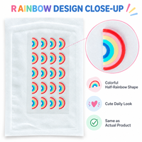 Patchs Hydrocolloïdes Anti-Boutons Arc-en-Ciel Colorés en Demi-Cercle, Pack de 20 Pièces, Forme Personnalisée, Emballage avec Logo, Vente en Gros Directe Usine OEM ODM