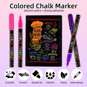 Spidol Kaca OEM 1mm Ujung Halus 8 Warna Tinta Berbasis Air Dapat Dihapus Pena Spidol Kaca Cair Tulisan Presisi Mudah Dihapus/Dibersihkan - Product Image 2