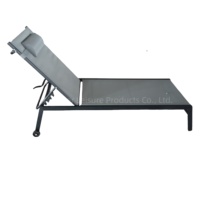 Mobilier de jardin en tissu maillé empilable Leader Chaise longue réglable en maille pour l'extérieur Chaise longue