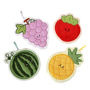 Cute Fruit Hand Towel Cartoon Coral Fleece Quick Dry Kitchen Bathroom Towel For Children - Product Image 1