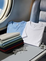 T-shirts décontractés unis en coton mercerisé à longues fibres 10A, anti-bactériens, anti-plis, tricotés, col rond, personnalisables avec logo