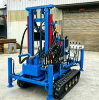 Foreuse hydraulique portable sur chenilles diesel 25 CV pour puits d'eau, profondeur 120 m