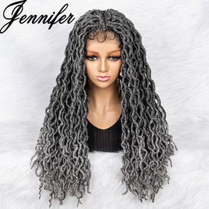 Jennifer Factory Direct Sale Wet <span class=keywords><strong>Curls</strong></span> Human Hair Weaves Bundles Peruvian and Brazilian Box Braided Wigs Lace Front - Product Image 2